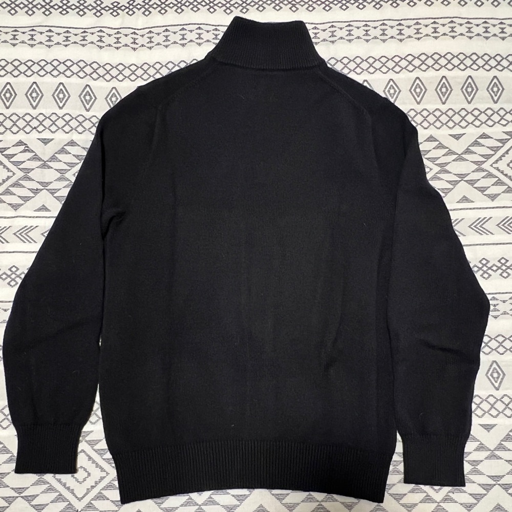 J.Crew 1/4 Zip Cotton-Blend Sweater - Black - Picture 2 of 4